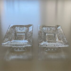 Vintage Duncan and Miller Sandwich Glass Rectangular Ash Trays